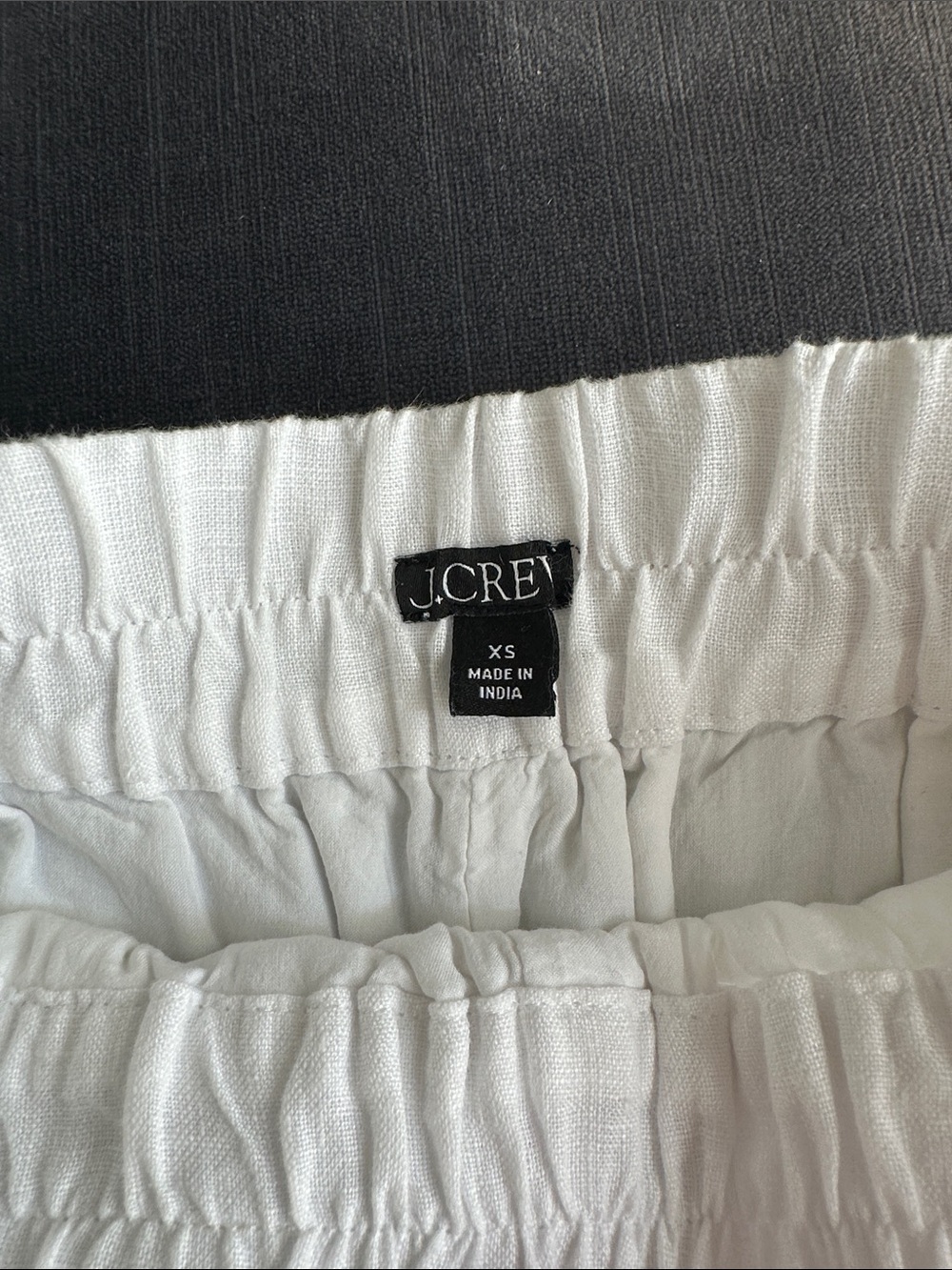 Jcrew Women's White Linen Elastic-Waist Shorts - Picture 3 of 4